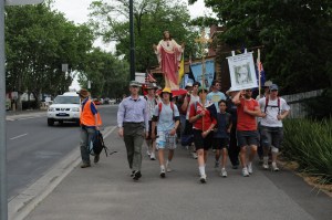 AFTER: at the head of a pilgrimage.