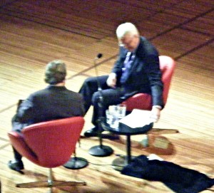 Christopher Hitchens, left, and Tony Jones.