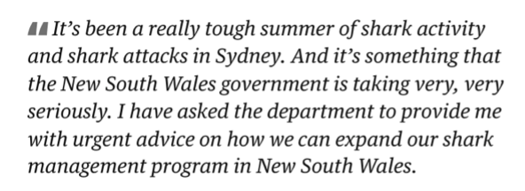 Shark attack quote minister